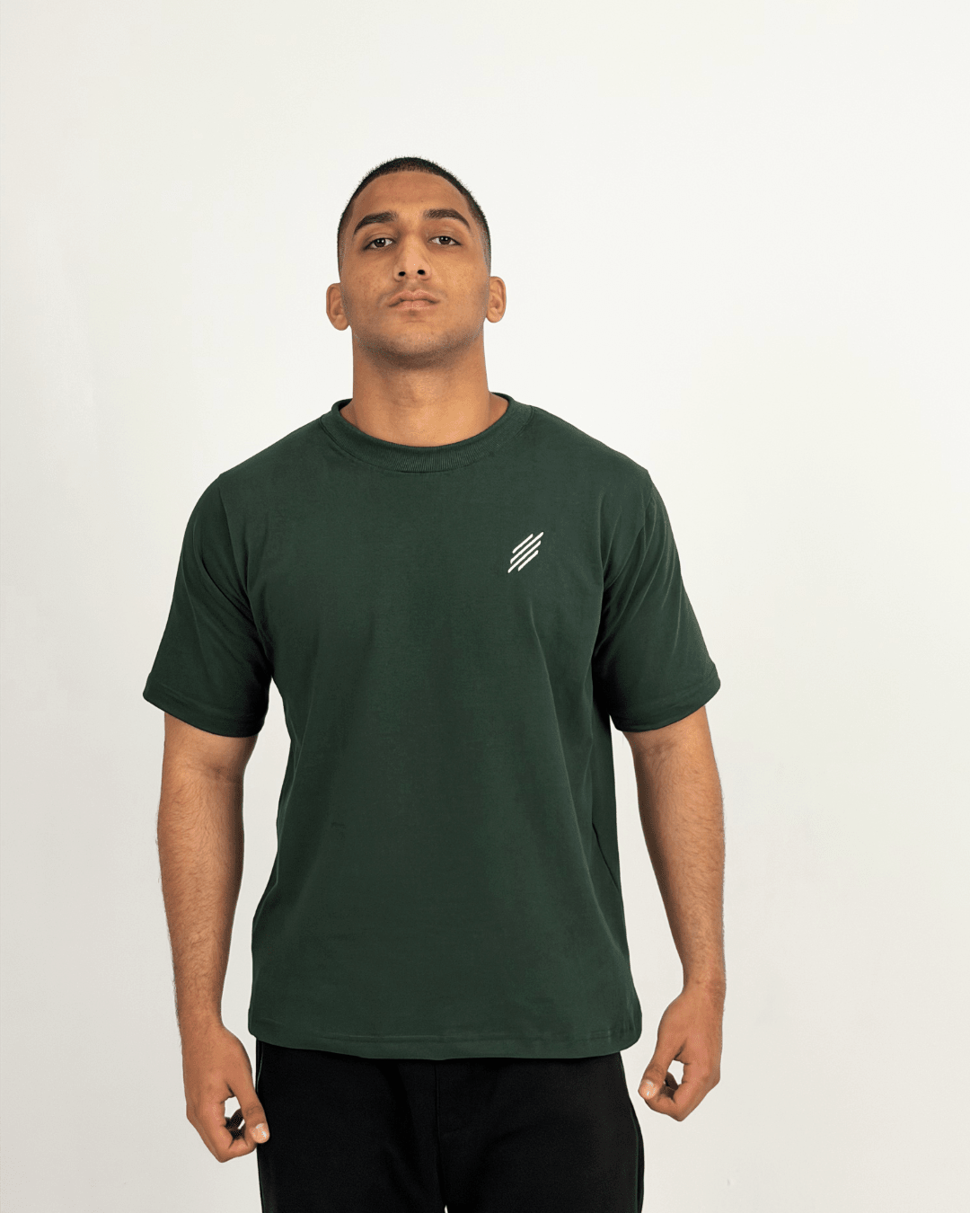 Cotton Regular Crew Neck Tee - Half Sleeve - Parallels